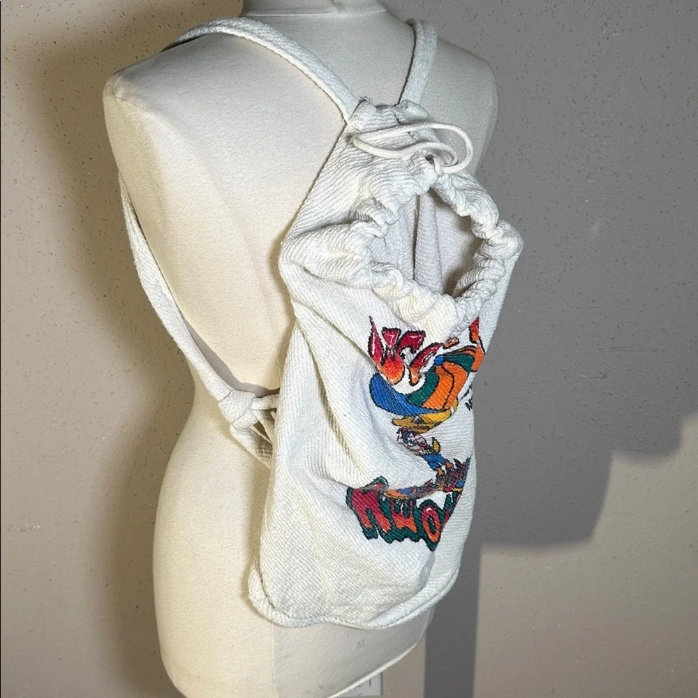 Tweety Bird Beach Bag Backpack “Weave me Awone!” Puerto Vallarta Mexico Souvenir
